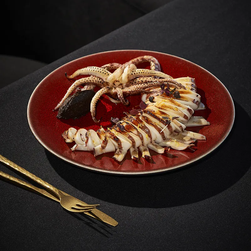 Coastal squid from Akai Brussels. Japanese-Mediterranean fusion rooftop restaurant.