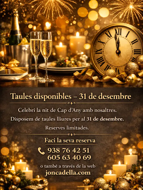 Últimes places per celebrar amb nosaltres cap d'any