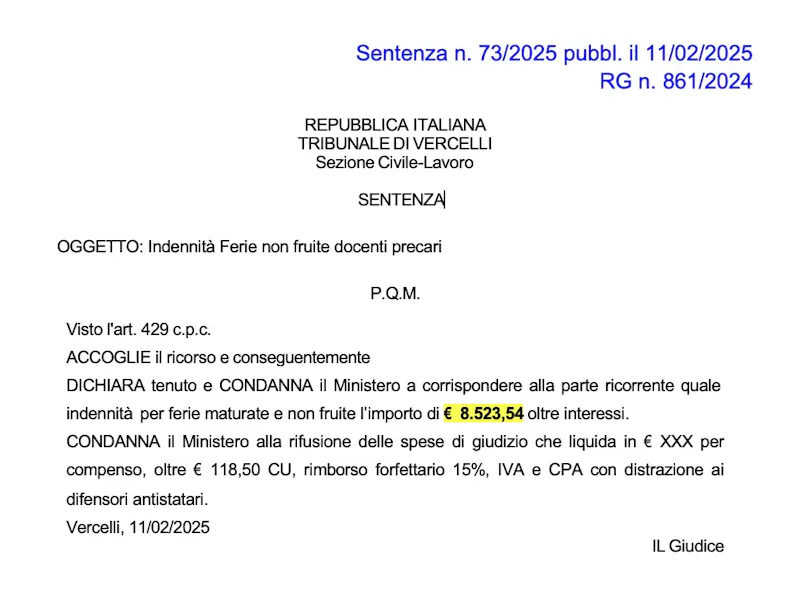 🏛 Tribunale di Vercelli
▪️ Sentenza n. 127 del 29 gennaio 2025▪️