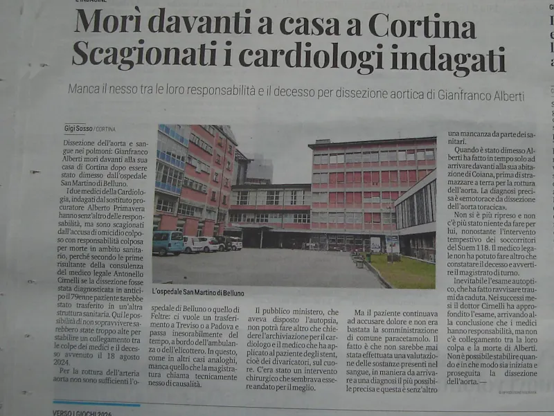 Nessun nesso tra il decesso del paziente e l'operato del cardiologo.