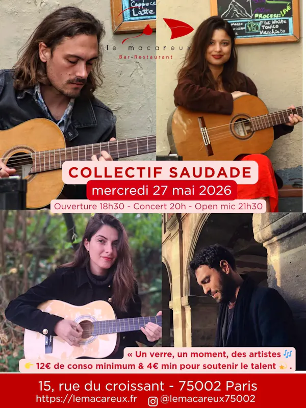 Saison 1 #2 Envolez vous en Amérique latine : Apéro, Dîner, Concert & jam by COLLECTIF SAUDADE Saison 1 #2 Envolez vous en Amérique latine : Apéro, Dîner, Concert & jam by COLLECTIF SAUDADE