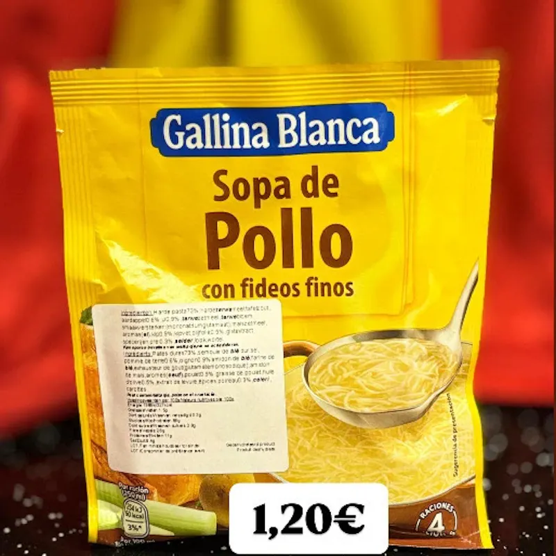 SOPA DE POLLO CON FIDEOS FINOS