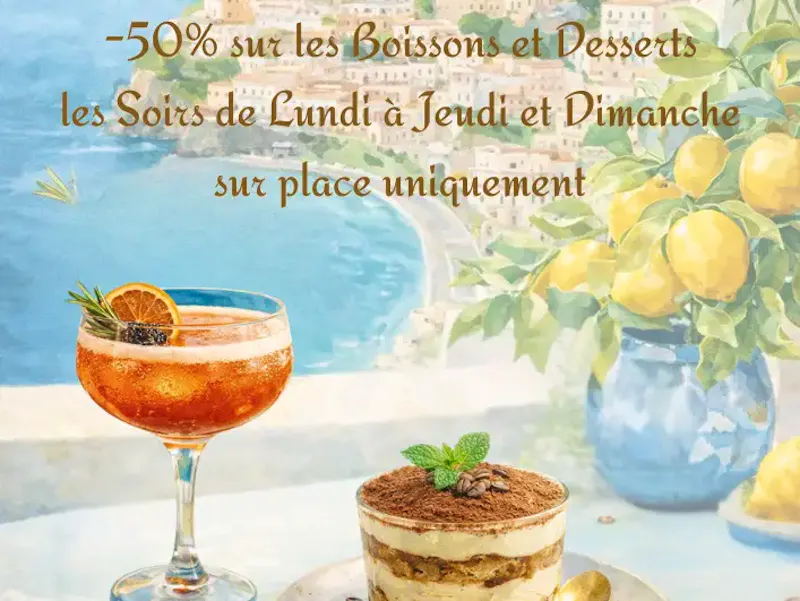 Happy Hour : -50% sur Boissons & Desserts chez Pizza Fratelli Happy Hour à Alfortville chez Pizza Fratelli : -50% sur boissons et desserts du lundi au vendredi, dîner sur place sur réservation directe uniquement.