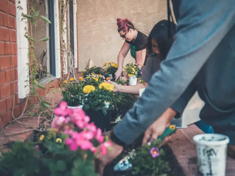 three people planting flowers | Photo de Kenny Eliason, sur https://unsplash.com/@neonbrand?utm_source=centralapp&utm_medium=referral